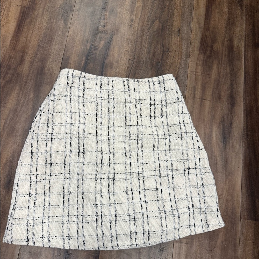 Princess Polly White and Black Checkered Skirt